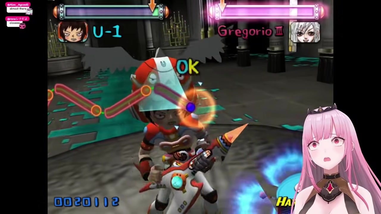 [Gitaroo Man] Mori Calliope Screams "No!" at a Buff Female Warrior
