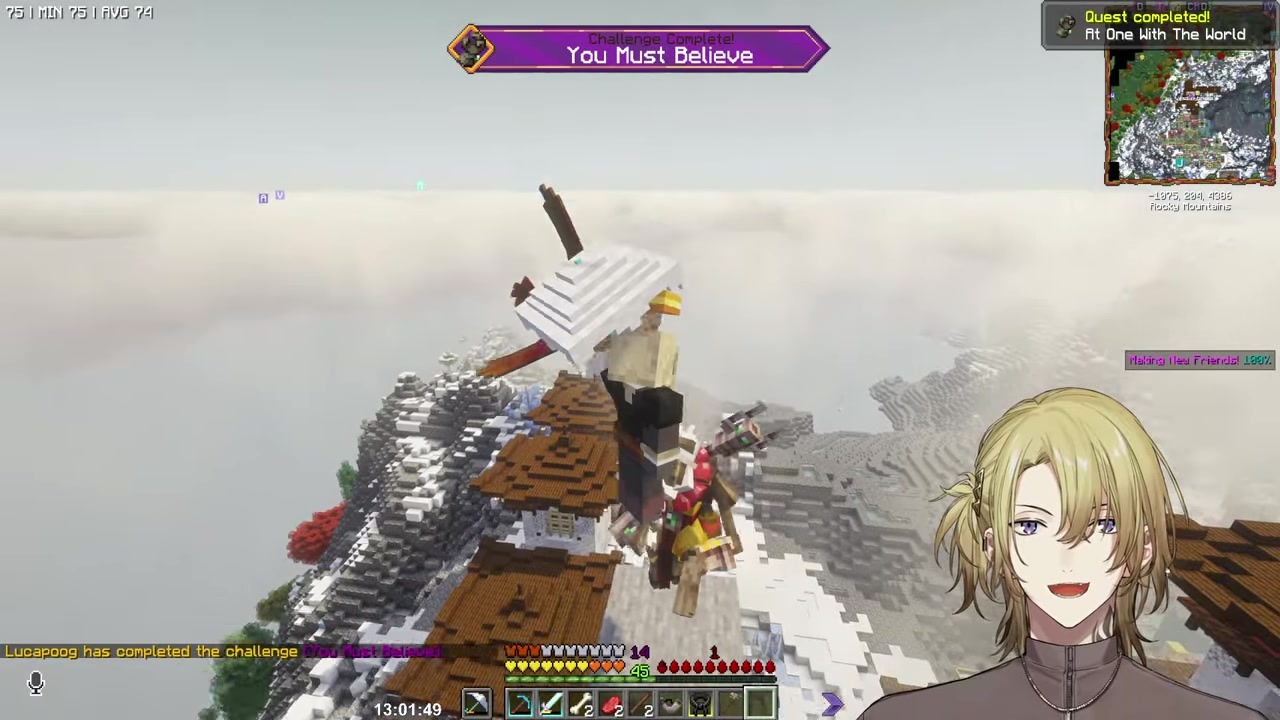 [Minecraft] Luca earns the master's drill weapon and digs through dirt like an earthbender