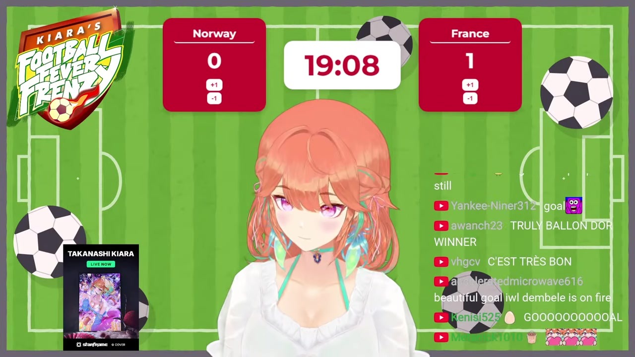 [Norway vs France] Kiara Goes Wild Over Norway's Answer Goal