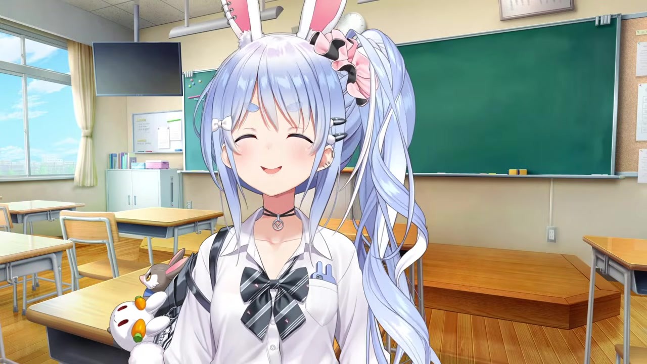 【新衣装】JK制服を着崩してスマホ胸ポッケに入れるぺこら