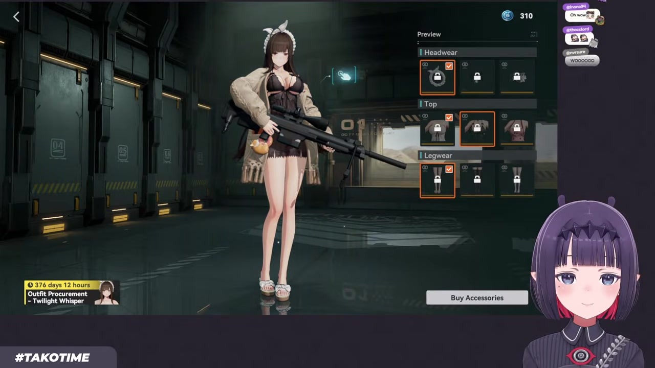 [GFL2] Ina left speechless after removing socks from the pajama skin