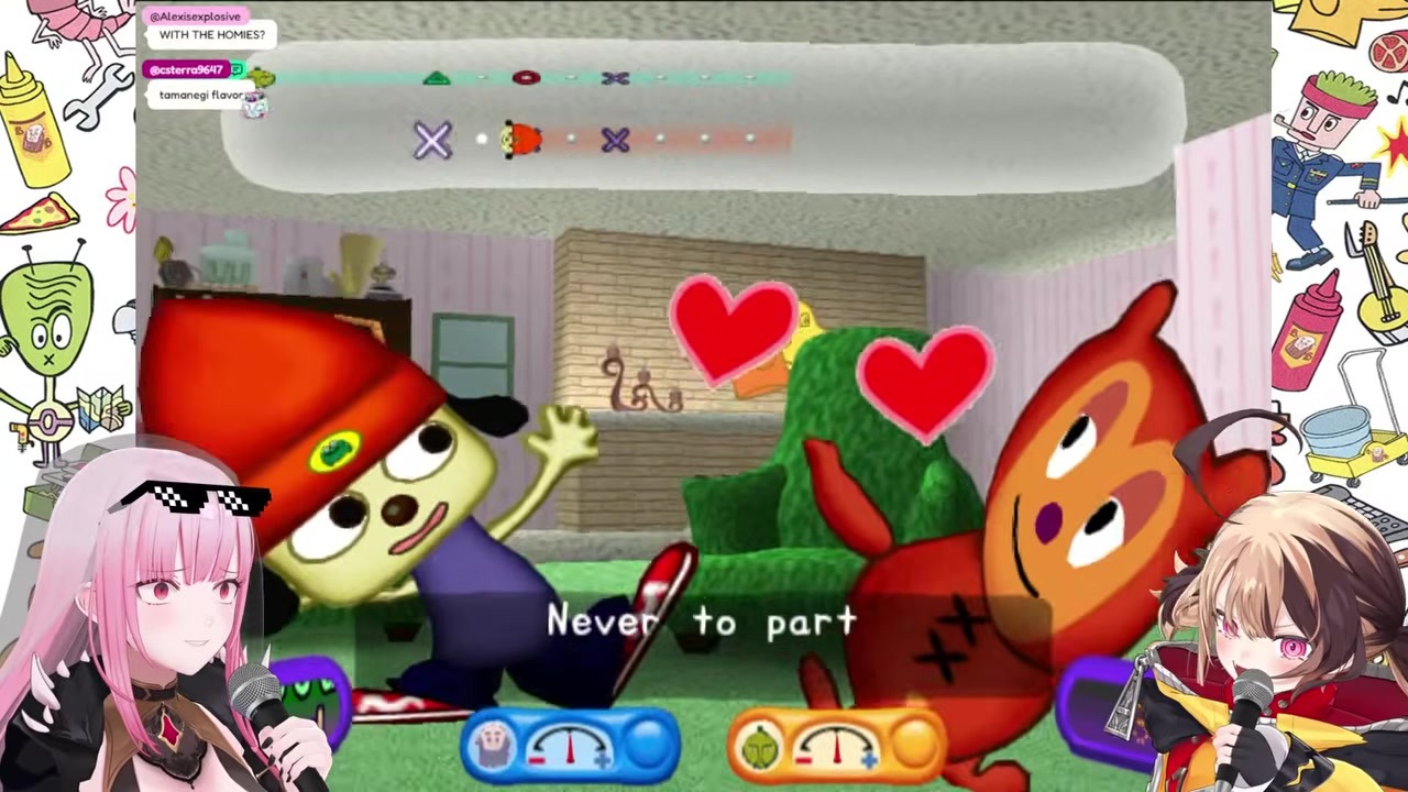 [PaRappa 2] Chop Chop Master Onion's Rap Takes a Sudden "Men in Love" Turn, Leaving Calli Flustered