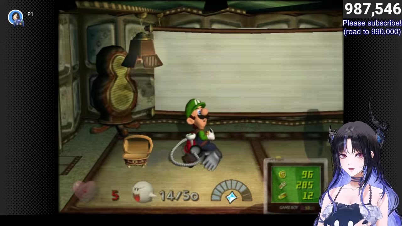 [Luigi] Barely survives with 5 HP → Mario's sweaty glove → killed by Boo
