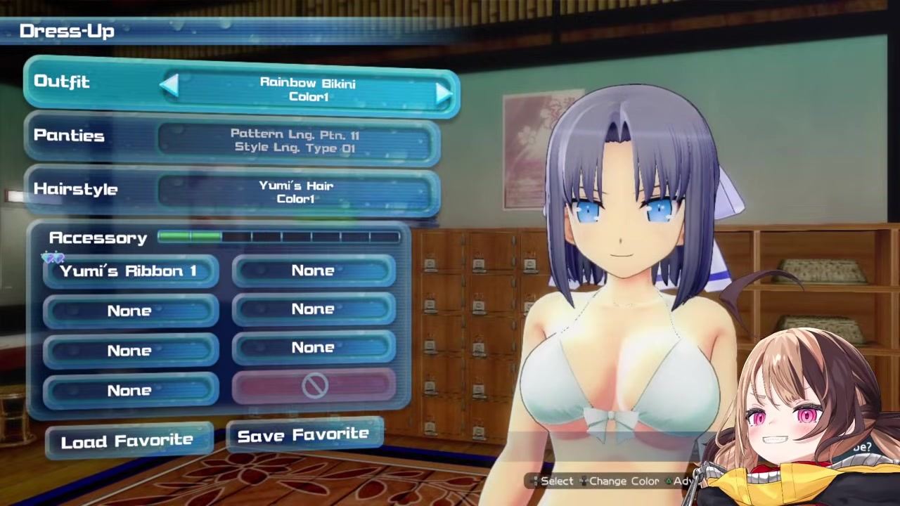 [SENRAN KAGURA] Gigi Murin Terrified by Her Own Creepy Hands Stretching Chests in Intimacy Mode