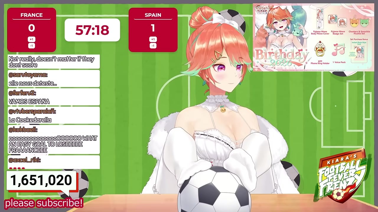 [World Cup] Kiara yells "Tuesday" at Spain's second goal