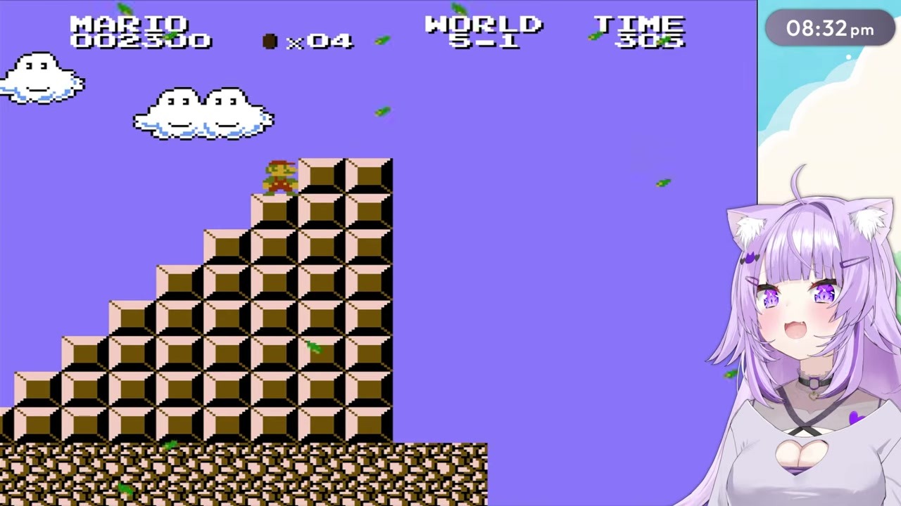 [Mario 2] Okayu screams "It's huge!!" seeing giant vine wall for first time