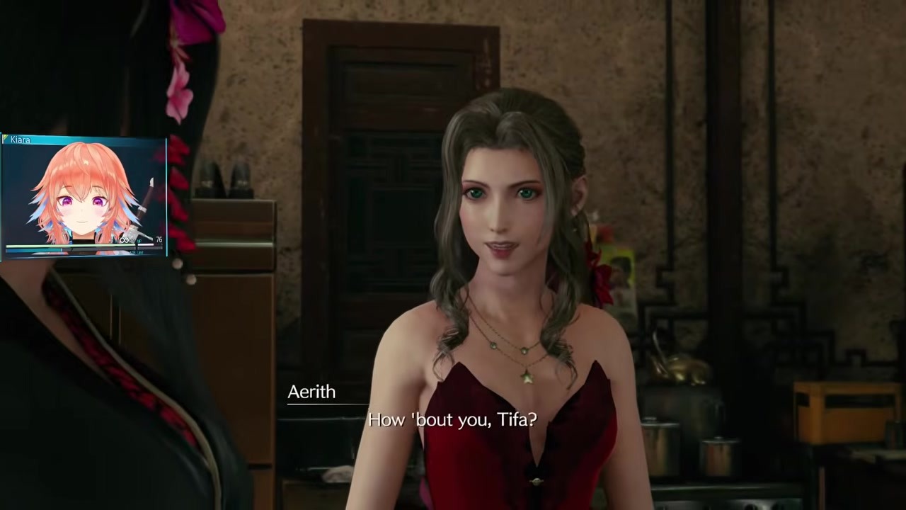 [FF7R] Kiara loses it as Aerith clobbers an enemy with a steel chair