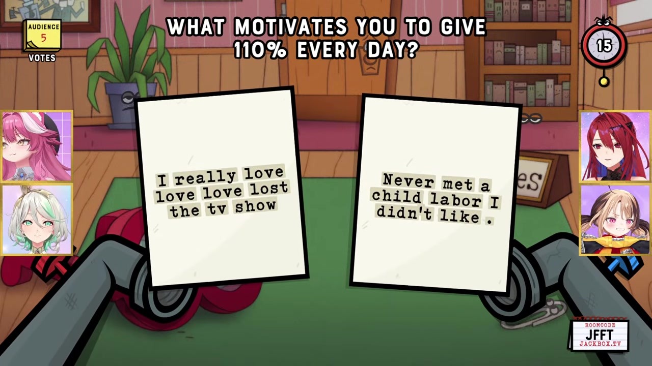 [Jackbox] Gigi's insane answers make Justice collapse as Liz sings lalala