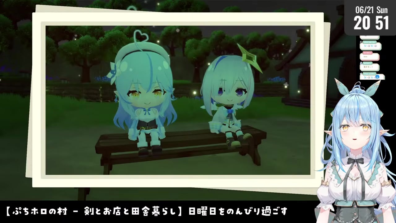 【ホロの村】雪と蛍舞うかなたんと2ショットを撮る雪花ラミィ